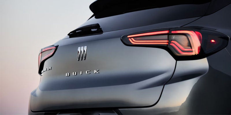 Rear LED taillight and liftgate of the 2026 Buick Encore GX Preferred highlighting modern exterior design.