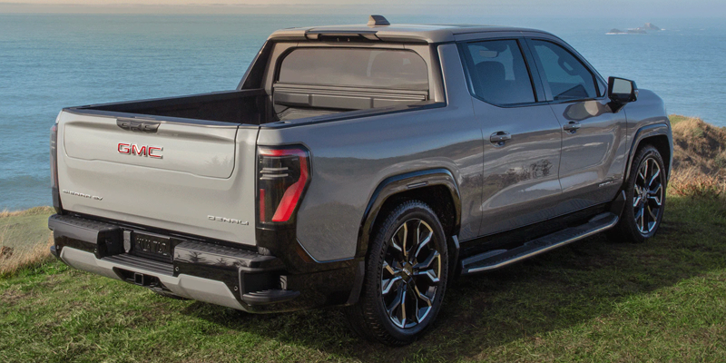 2026 GMC Sierra EV lineup showcasing available trims with distinctive exterior designs